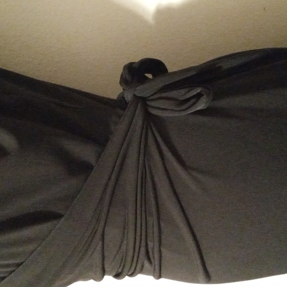 Studio M Black FLATTERING Long Sleeve Classic Stretchy Jersey Wrap Dress Size M - Picture 6 of 8